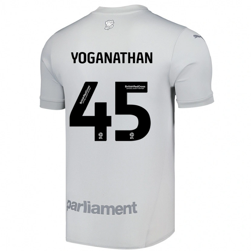 Danxen Kinder Vimal Yoganathan #45 Silbergrau Auswärtstrikot Trikot 2024/25 T-Shirt Schweiz