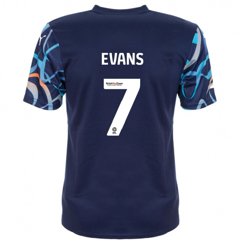 Danxen Kinder Lee Evans #7 Marineblau Auswärtstrikot Trikot 2024/25 T-Shirt Schweiz