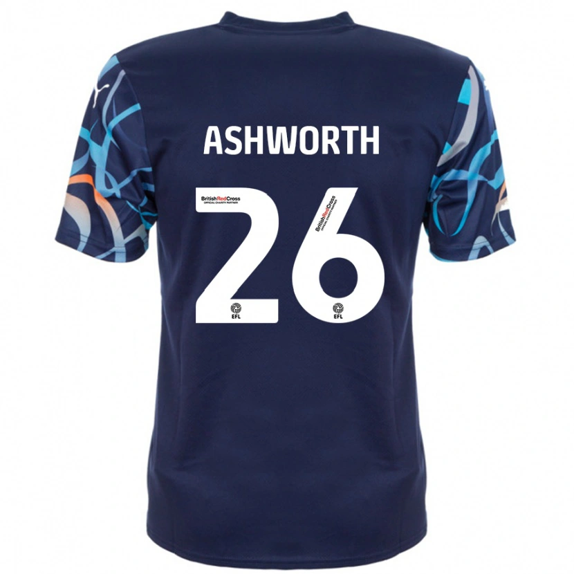 Danxen Kinder Zac Ashworth #26 Marineblau Auswärtstrikot Trikot 2024/25 T-Shirt Schweiz