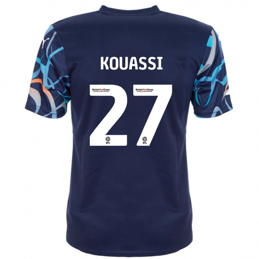 Danxen Kinder Kylian Kouassi #27 Marineblau Auswärtstrikot Trikot 2024/25 T-Shirt Schweiz