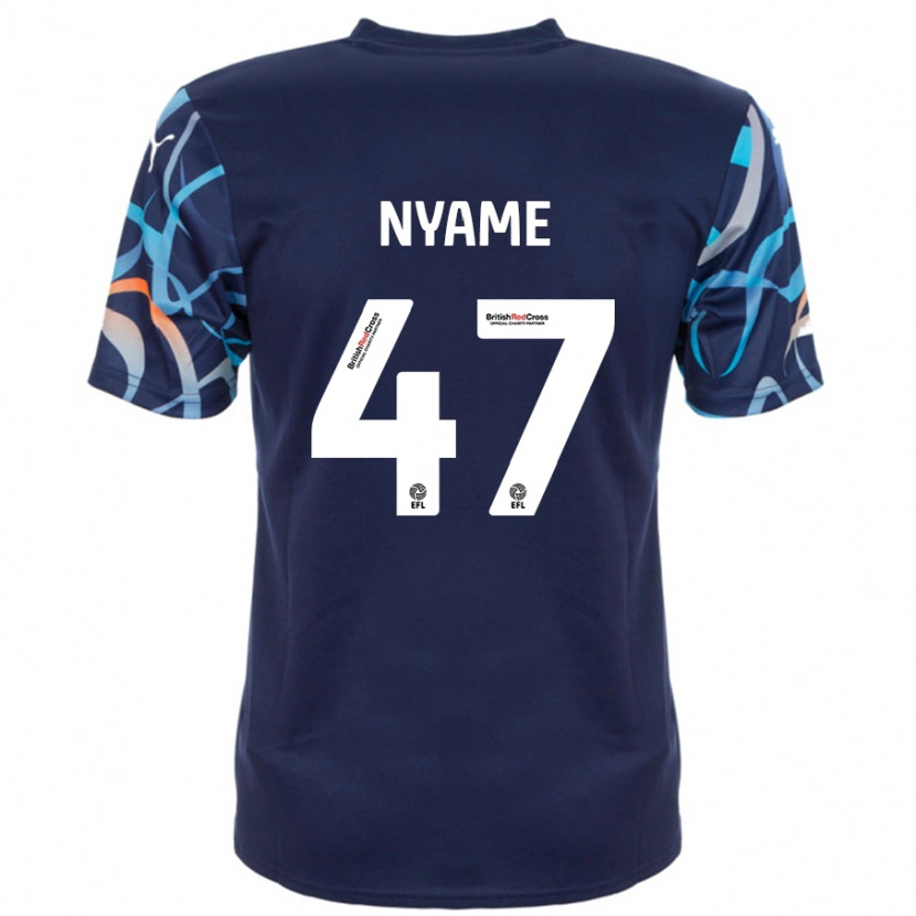 Danxen Kinder Josh Nyame #47 Marineblau Auswärtstrikot Trikot 2024/25 T-Shirt Schweiz