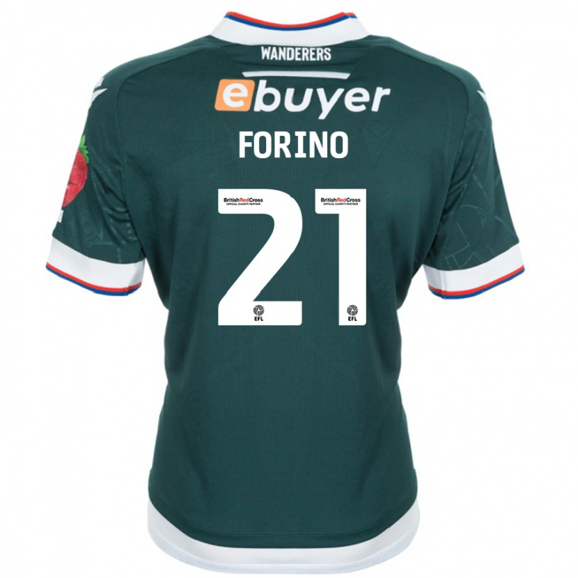 Danxen Kinder Chris Forino #21 Dunkelgrün Auswärtstrikot Trikot 2024/25 T-Shirt Schweiz