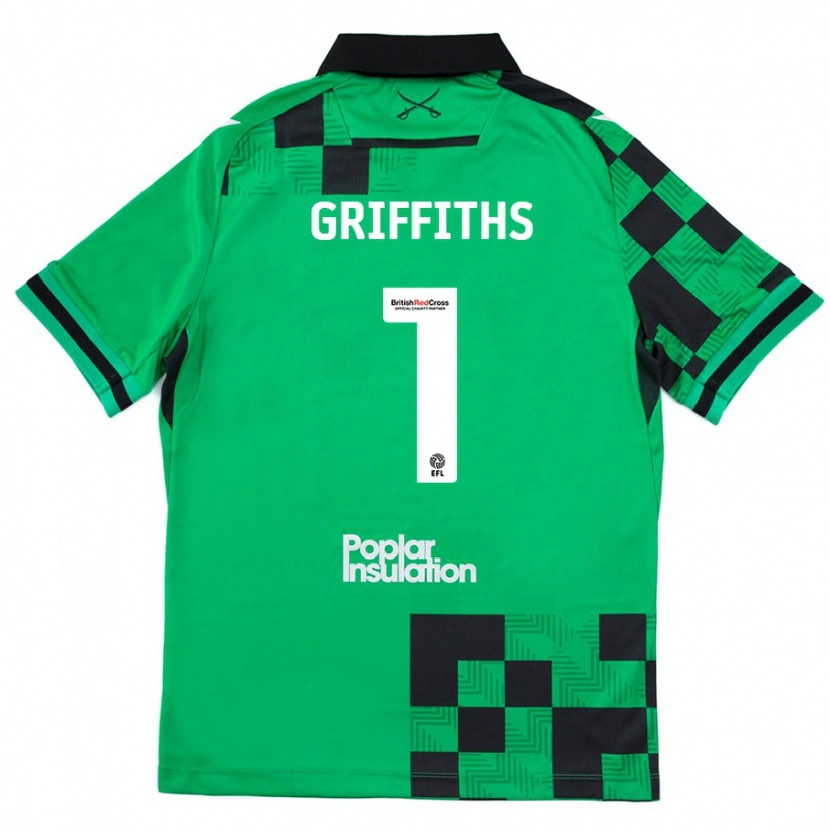 Danxen Kinder Josh Griffiths #1 Grün Schwarz Auswärtstrikot Trikot 2024/25 T-Shirt Schweiz