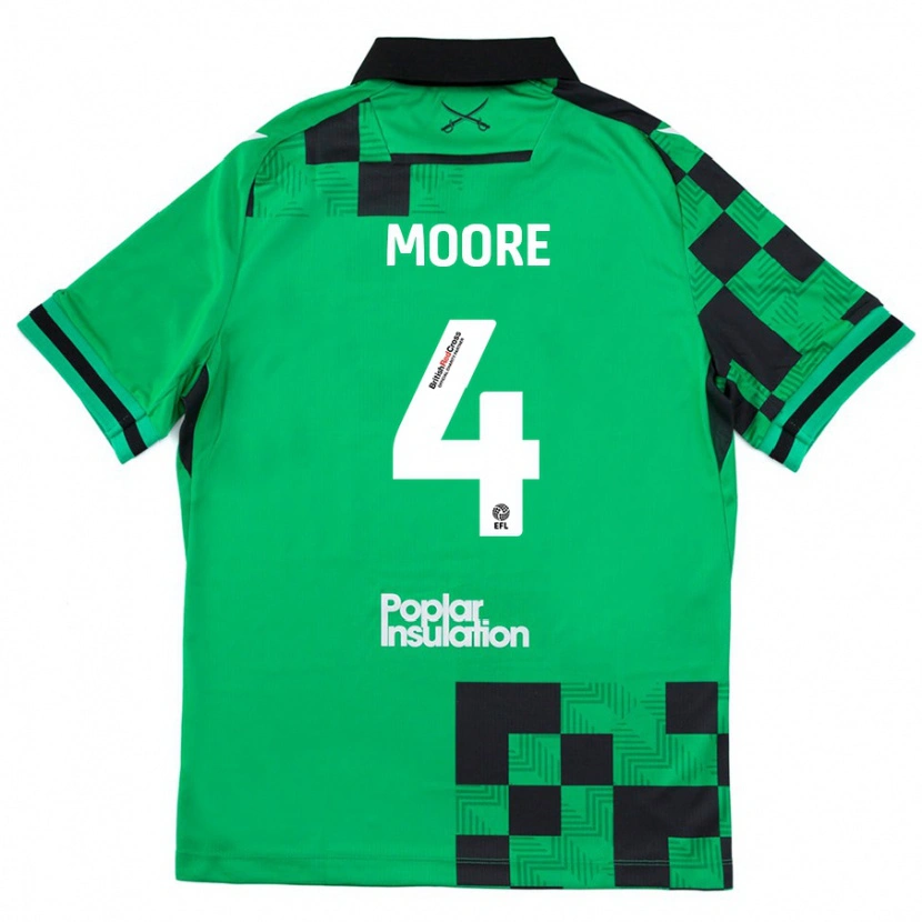 Danxen Kinder Taylor Moore #4 Grün Schwarz Auswärtstrikot Trikot 2024/25 T-Shirt Schweiz