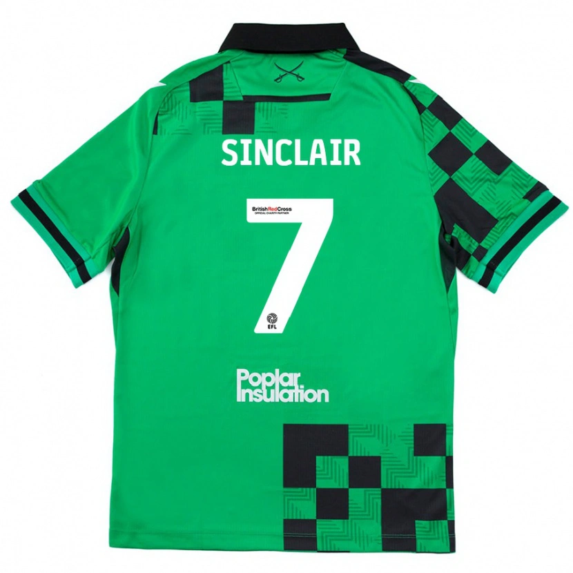 Danxen Kinder Scott Sinclair #7 Grün Schwarz Auswärtstrikot Trikot 2024/25 T-Shirt Schweiz