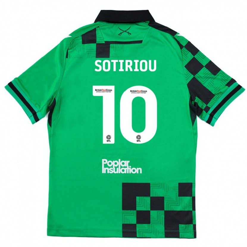 Danxen Kinder Ruel Sotiriou #10 Grün Schwarz Auswärtstrikot Trikot 2024/25 T-Shirt Schweiz