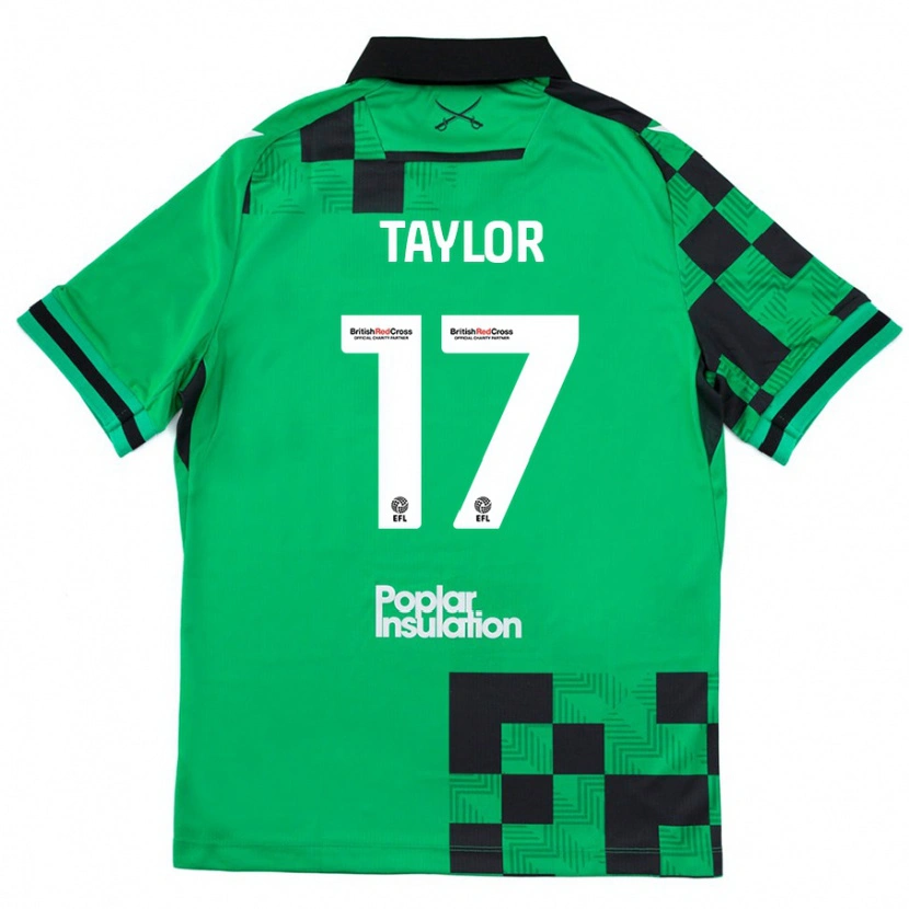 Danxen Kinder Connor Taylor #17 Grün Schwarz Auswärtstrikot Trikot 2024/25 T-Shirt Schweiz