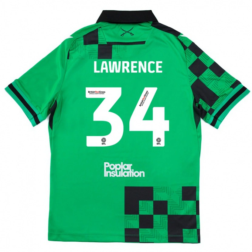 Danxen Kinder Jerry Lawrence #34 Grün Schwarz Auswärtstrikot Trikot 2024/25 T-Shirt Schweiz