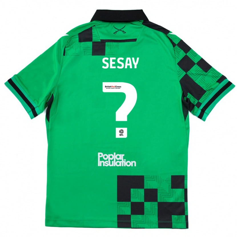 Danxen Kinder Malik Sesay #0 Grün Schwarz Auswärtstrikot Trikot 2024/25 T-Shirt Schweiz