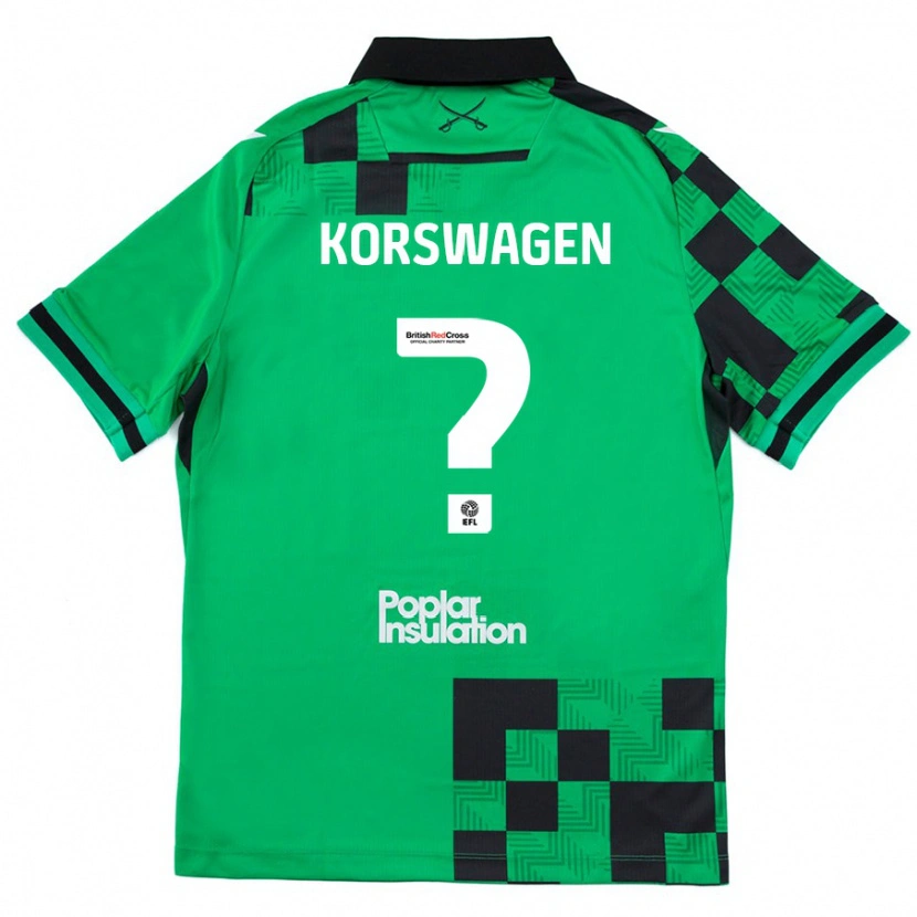 Danxen Kinder Mattijis Korswagen #0 Grün Schwarz Auswärtstrikot Trikot 2024/25 T-Shirt Schweiz