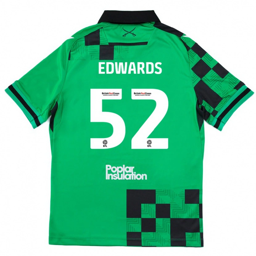 Danxen Kinder Max Edwards #52 Grün Schwarz Auswärtstrikot Trikot 2024/25 T-Shirt Schweiz