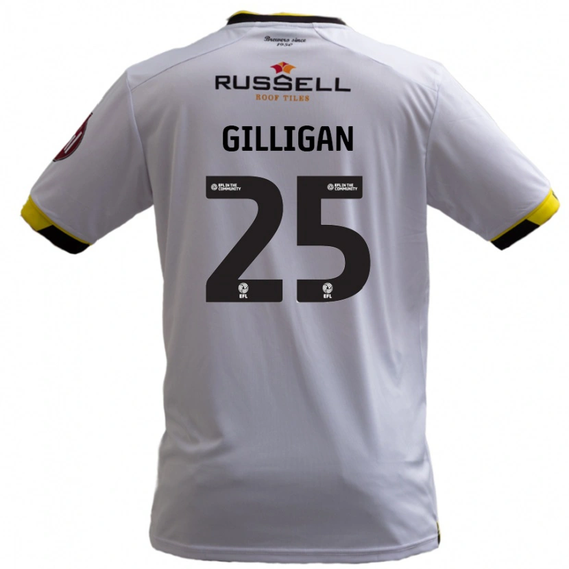 Danxen Kinder Ciaran Gilligan #25 Weiß Auswärtstrikot Trikot 2024/25 T-Shirt Schweiz