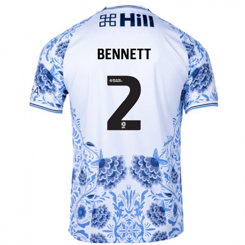 Danxen Kinder Liam Bennett #2 Weiß Blau Auswärtstrikot Trikot 2024/25 T-Shirt Schweiz