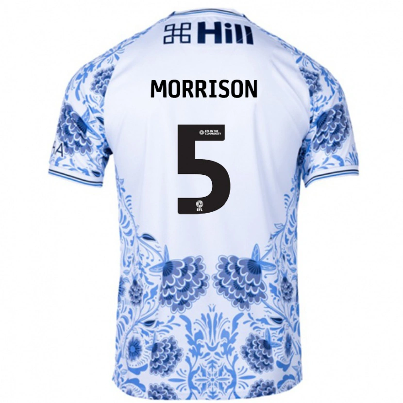 Danxen Kinder Michael Morrison #5 Weiß Blau Auswärtstrikot Trikot 2024/25 T-Shirt Schweiz