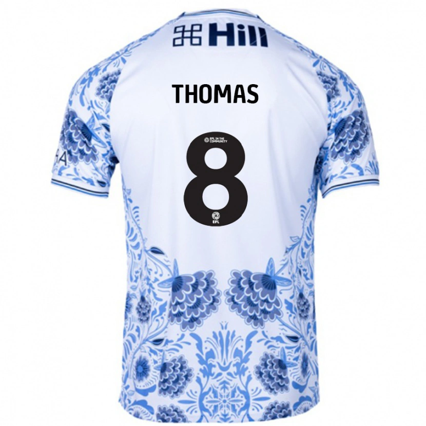 Danxen Kinder George Thomas #8 Weiß Blau Auswärtstrikot Trikot 2024/25 T-Shirt Schweiz