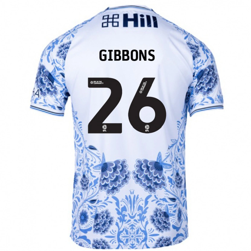 Danxen Kinder James Gibbons #26 Weiß Blau Auswärtstrikot Trikot 2024/25 T-Shirt Schweiz