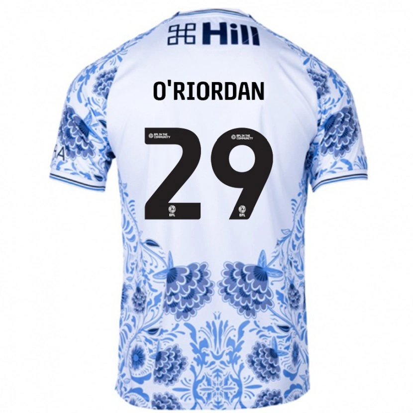 Danxen Kinder Connor O'riordan #29 Weiß Blau Auswärtstrikot Trikot 2024/25 T-Shirt Schweiz