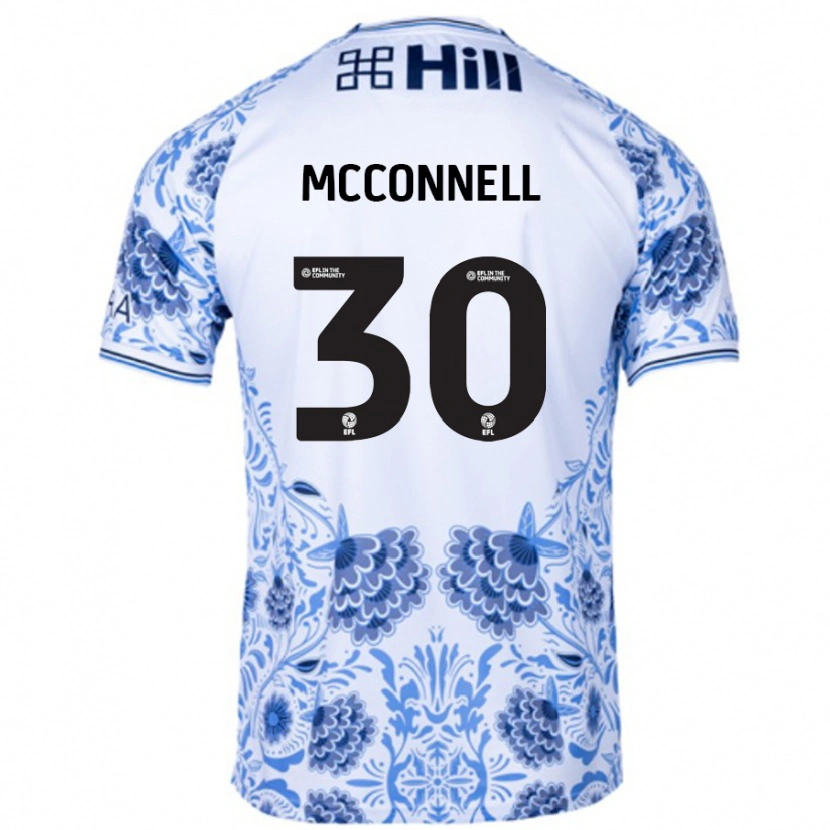 Danxen Kinder Glenn Mcconnell #30 Weiß Blau Auswärtstrikot Trikot 2024/25 T-Shirt Schweiz