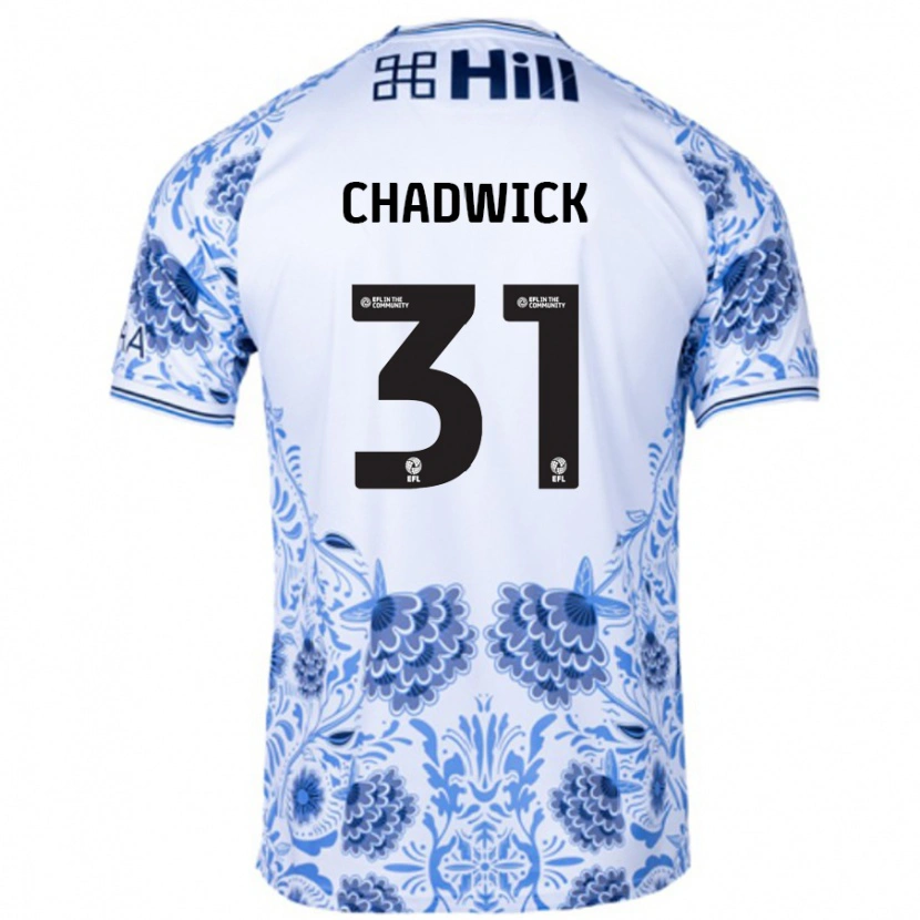 Danxen Kinder Louis Chadwick #31 Weiß Blau Auswärtstrikot Trikot 2024/25 T-Shirt Schweiz