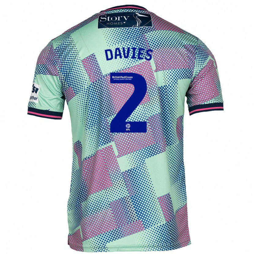 Danxen Kinder Archie Davies #2 Grün Auswärtstrikot Trikot 2024/25 T-Shirt Schweiz