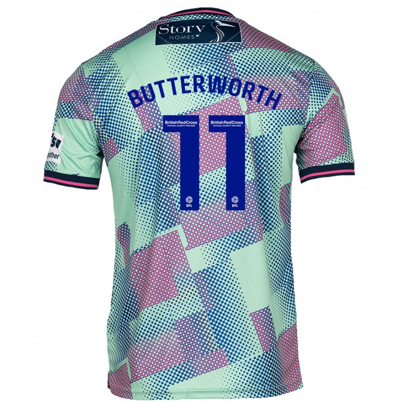 Danxen Kinder Daniel Butterworth #11 Grün Auswärtstrikot Trikot 2024/25 T-Shirt Schweiz