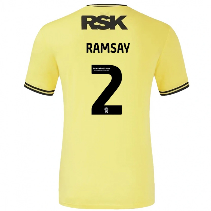 Danxen Kinder Kayne Ramsay #2 Gelb Schwarz Auswärtstrikot Trikot 2024/25 T-Shirt Schweiz