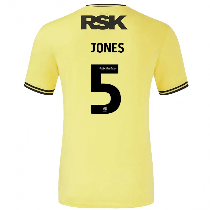 Danxen Kinder Lloyd Jones #5 Gelb Schwarz Auswärtstrikot Trikot 2024/25 T-Shirt Schweiz