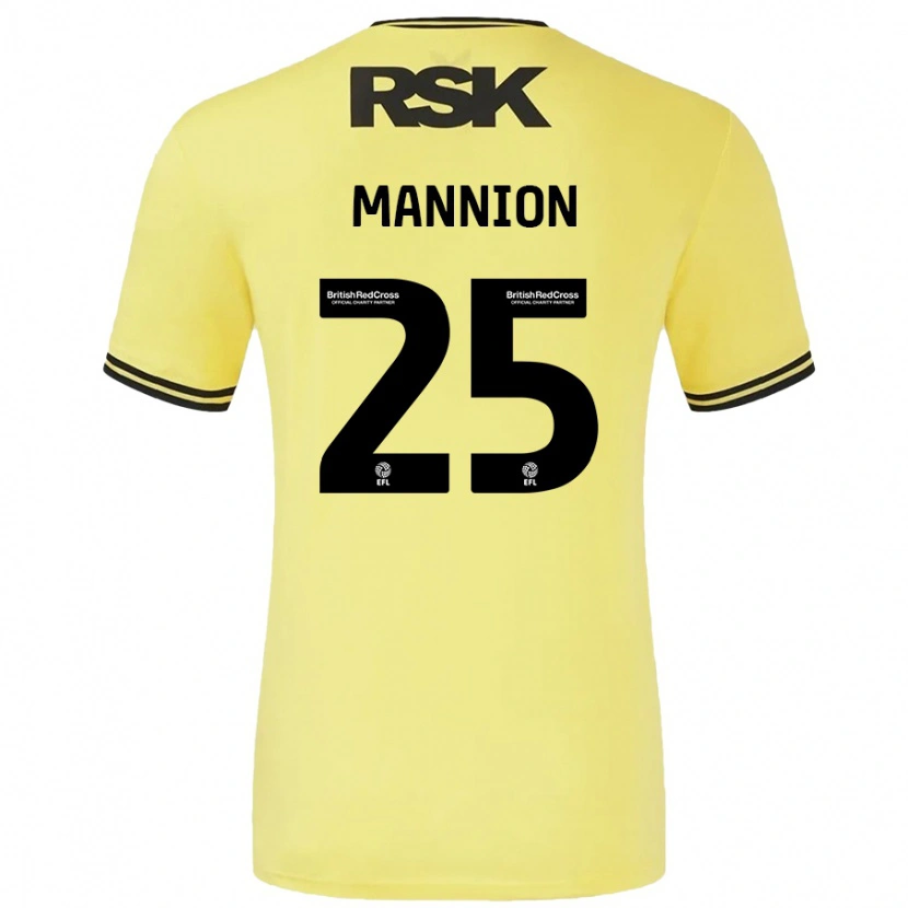 Danxen Kinder Will Mannion #25 Gelb Schwarz Auswärtstrikot Trikot 2024/25 T-Shirt Schweiz