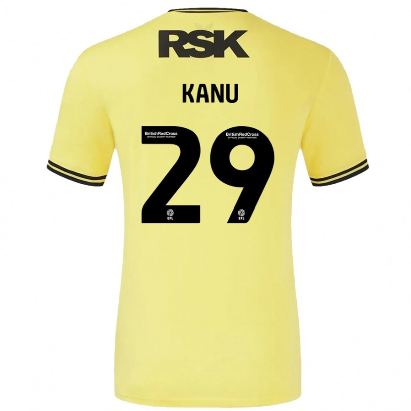 Danxen Kinder Daniel Kanu #29 Gelb Schwarz Auswärtstrikot Trikot 2024/25 T-Shirt Schweiz