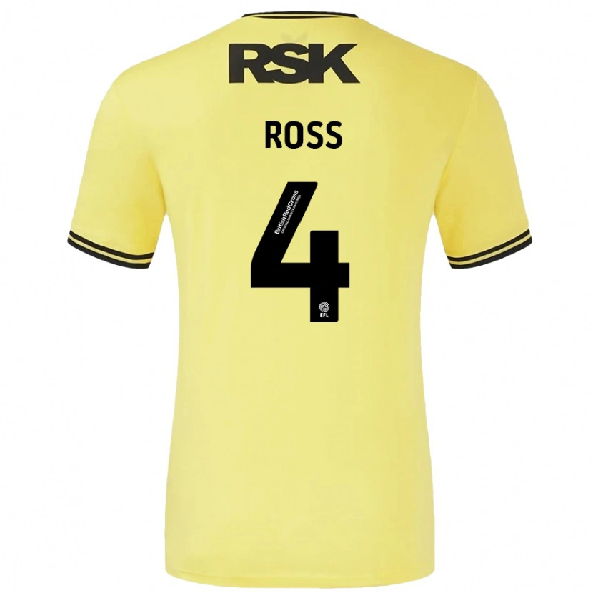 Danxen Kinder Mia Ross #4 Gelb Schwarz Auswärtstrikot Trikot 2024/25 T-Shirt Schweiz