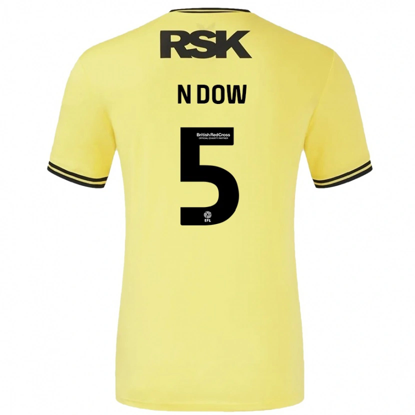 Danxen Kinder Elisha N'dow #5 Gelb Schwarz Auswärtstrikot Trikot 2024/25 T-Shirt Schweiz