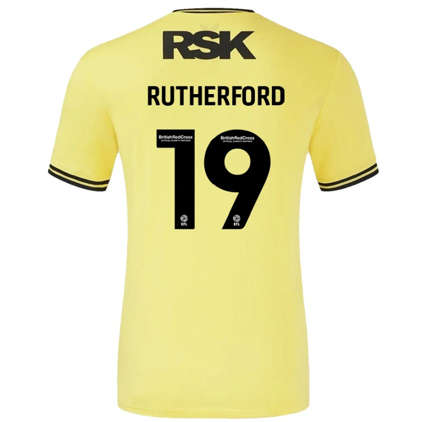 Danxen Kinder Ella Rutherford #19 Gelb Schwarz Auswärtstrikot Trikot 2024/25 T-Shirt Schweiz