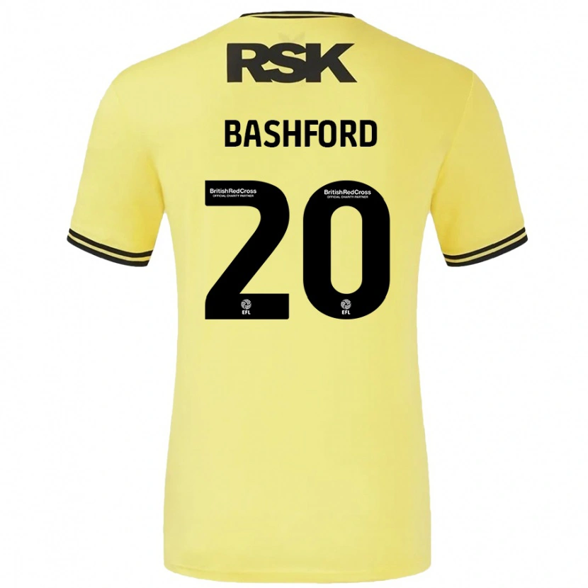 Danxen Kinder Mary Bashford #20 Gelb Schwarz Auswärtstrikot Trikot 2024/25 T-Shirt Schweiz