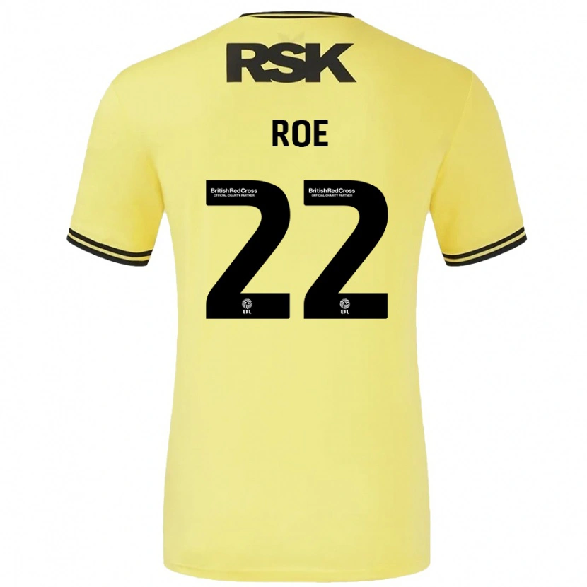 Danxen Kinder Bethan Roe #22 Gelb Schwarz Auswärtstrikot Trikot 2024/25 T-Shirt Schweiz