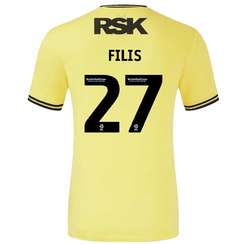 Danxen Kinder Melisa Filis #27 Gelb Schwarz Auswärtstrikot Trikot 2024/25 T-Shirt Schweiz