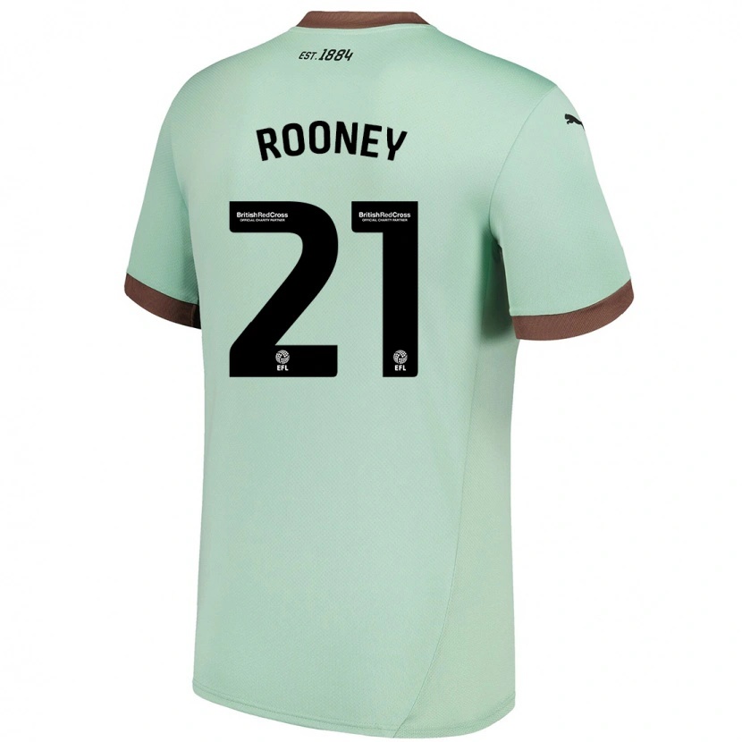 Danxen Kinder Jake Rooney #21 Blassgrün Auswärtstrikot Trikot 2024/25 T-Shirt Schweiz