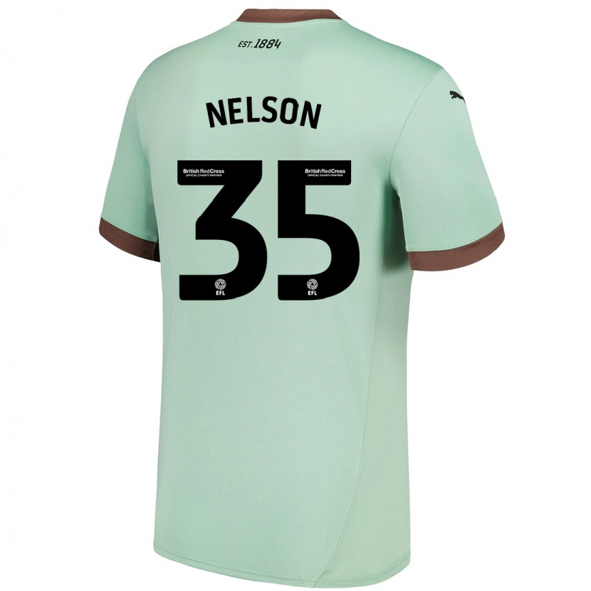 Danxen Kinder Curtis Nelson #35 Blassgrün Auswärtstrikot Trikot 2024/25 T-Shirt Schweiz