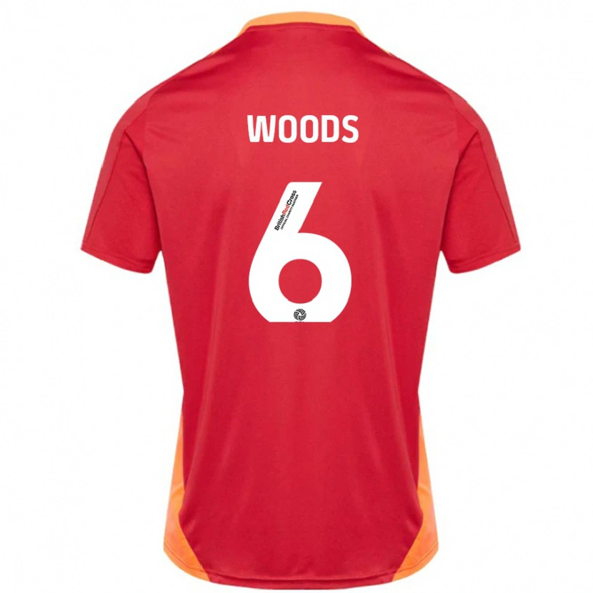 Danxen Kinder Ryan Woods #6 Blau Cremeweiß Auswärtstrikot Trikot 2024/25 T-Shirt Schweiz