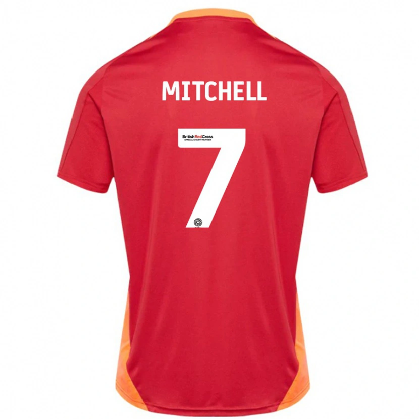 Danxen Kinder Demetri Mitchell #7 Blau Cremeweiß Auswärtstrikot Trikot 2024/25 T-Shirt Schweiz