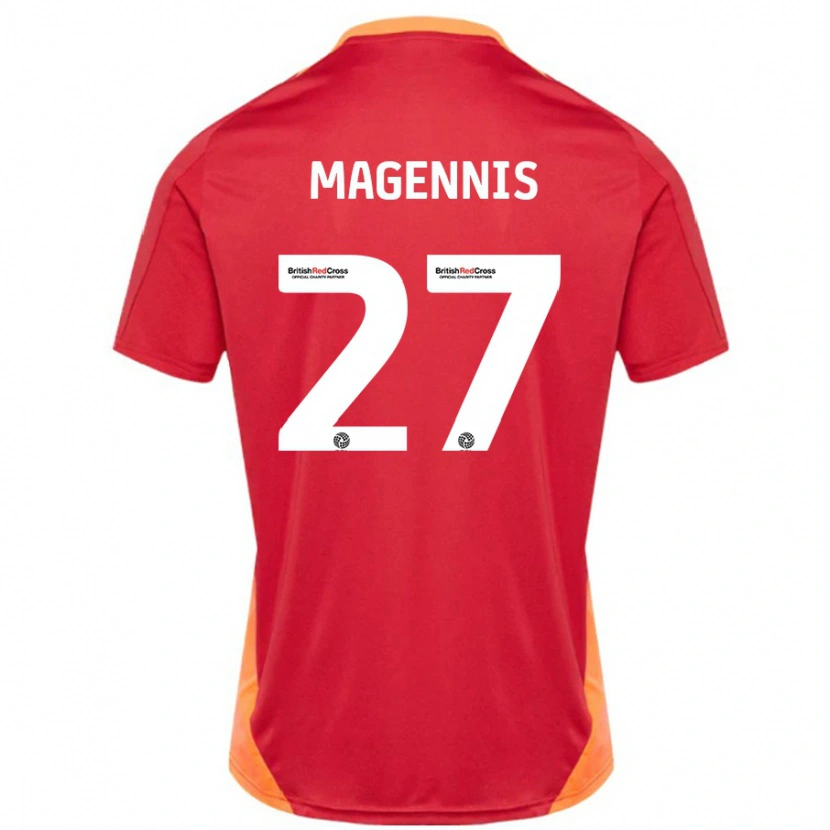 Danxen Kinder Josh Magennis #27 Blau Cremeweiß Auswärtstrikot Trikot 2024/25 T-Shirt Schweiz