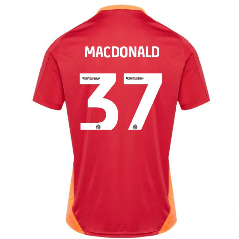 Danxen Kinder Shaun Macdonald #37 Blau Cremeweiß Auswärtstrikot Trikot 2024/25 T-Shirt Schweiz