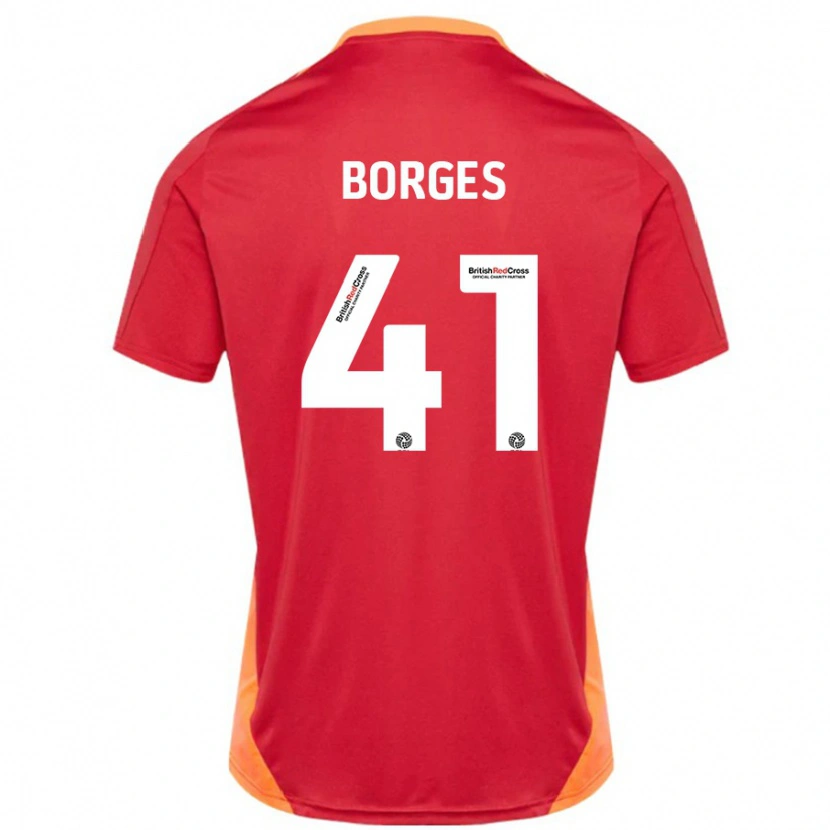 Danxen Kinder Pedro Borges #41 Blau Cremeweiß Auswärtstrikot Trikot 2024/25 T-Shirt Schweiz