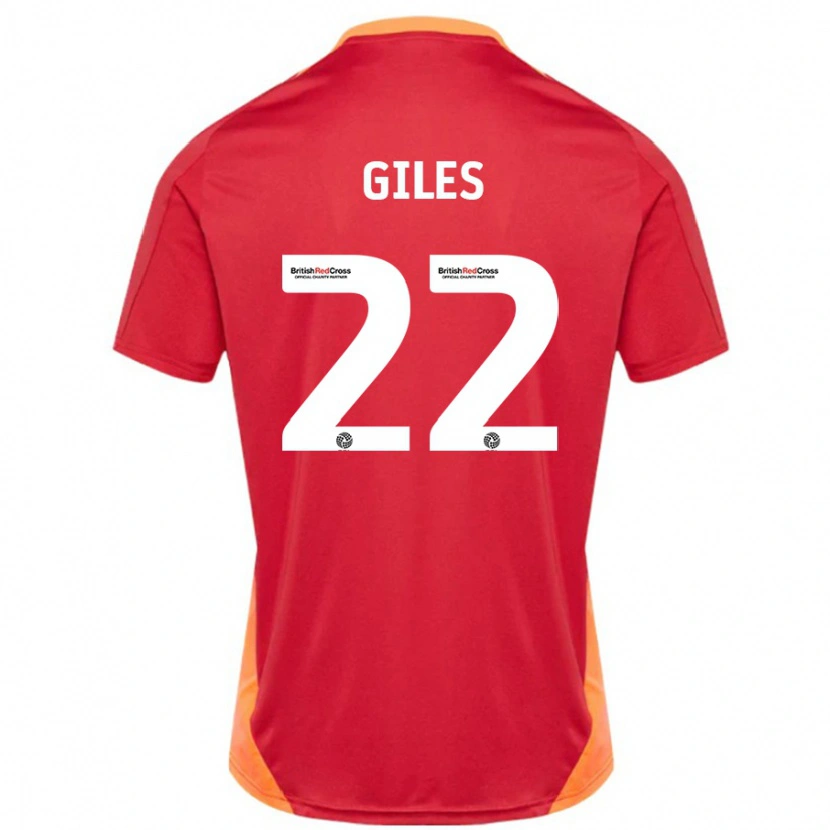 Danxen Kinder Olivia Giles #22 Blau Cremeweiß Auswärtstrikot Trikot 2024/25 T-Shirt Schweiz