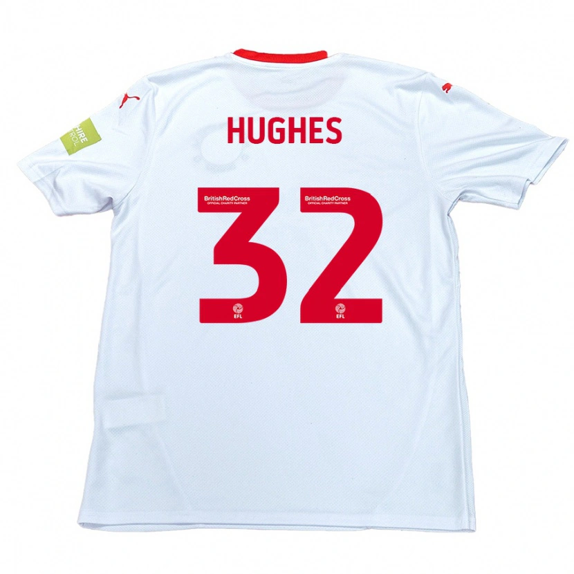 Danxen Kinder Kayden Hughes #32 Weiß Auswärtstrikot Trikot 2024/25 T-Shirt Schweiz