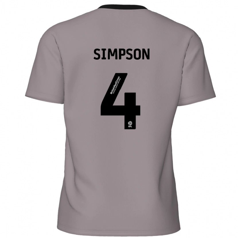 Danxen Kinder Jack Simpson #4 Grau Auswärtstrikot Trikot 2024/25 T-Shirt Schweiz