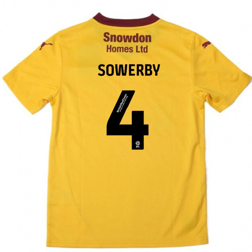 Danxen Kinder Jack Sowerby #4 Orange Burgunderrot Auswärtstrikot Trikot 2024/25 T-Shirt Schweiz