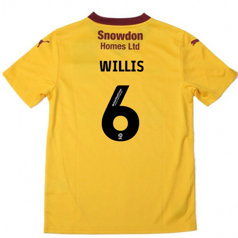 Danxen Kinder Jordan Willis #6 Orange Burgunderrot Auswärtstrikot Trikot 2024/25 T-Shirt Schweiz