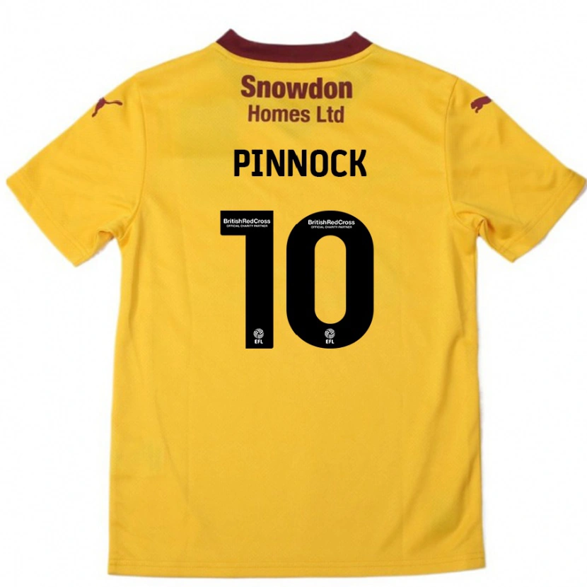 Danxen Kinder Mitch Pinnock #10 Orange Burgunderrot Auswärtstrikot Trikot 2024/25 T-Shirt Schweiz