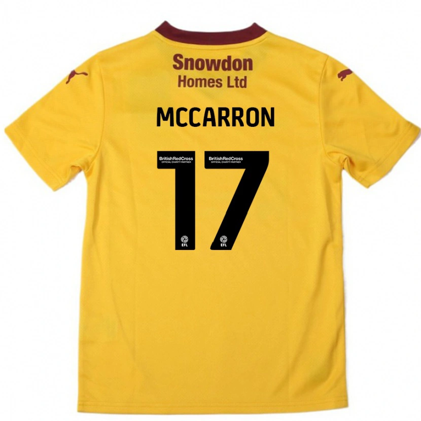 Danxen Kinder Liam Mccarron #17 Orange Burgunderrot Auswärtstrikot Trikot 2024/25 T-Shirt Schweiz