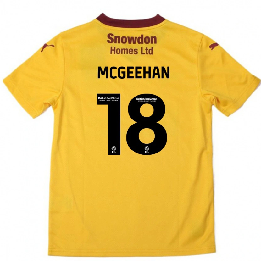 Danxen Kinder Cameron Mcgeehan #18 Orange Burgunderrot Auswärtstrikot Trikot 2024/25 T-Shirt Schweiz